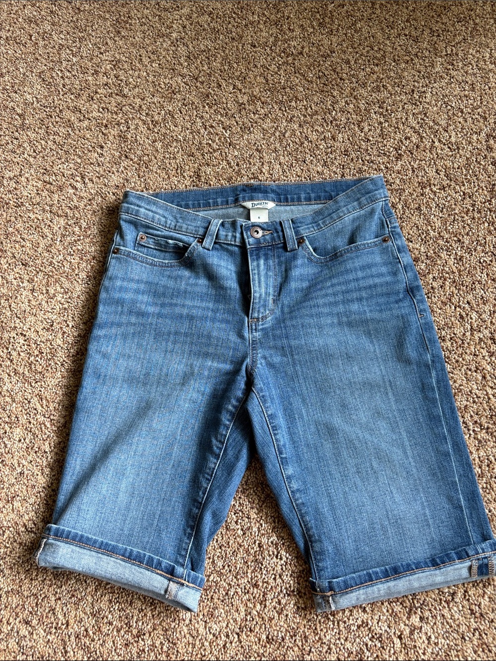 Duluth Trading Co Blue Denim Bermuda Shorts